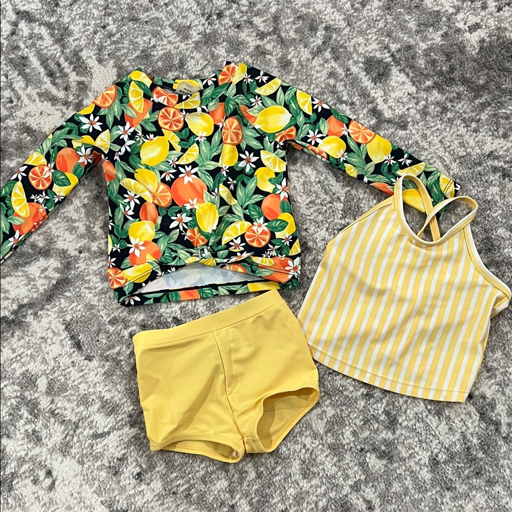 Old Navy Citrus and Yellow Kids Rashguard Set